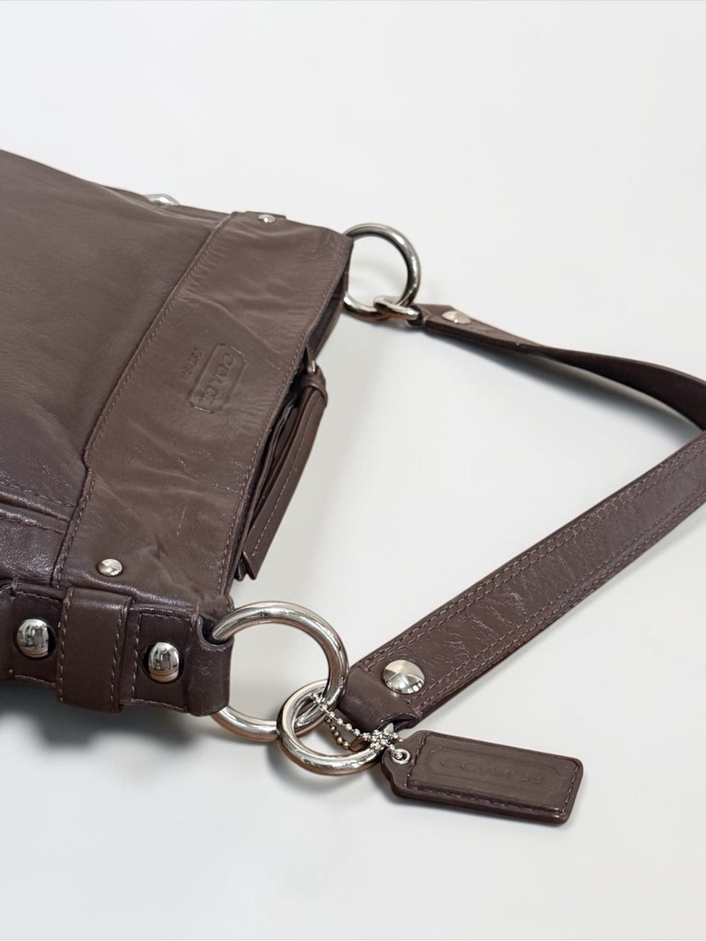Authenticated Coach Vintage Zoe Glove-Tanned Leather Shoulder Bag in Brown! COA! - Picture 8 of 13